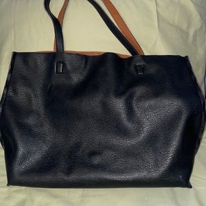 Black and Brown Reversible Tote Bag